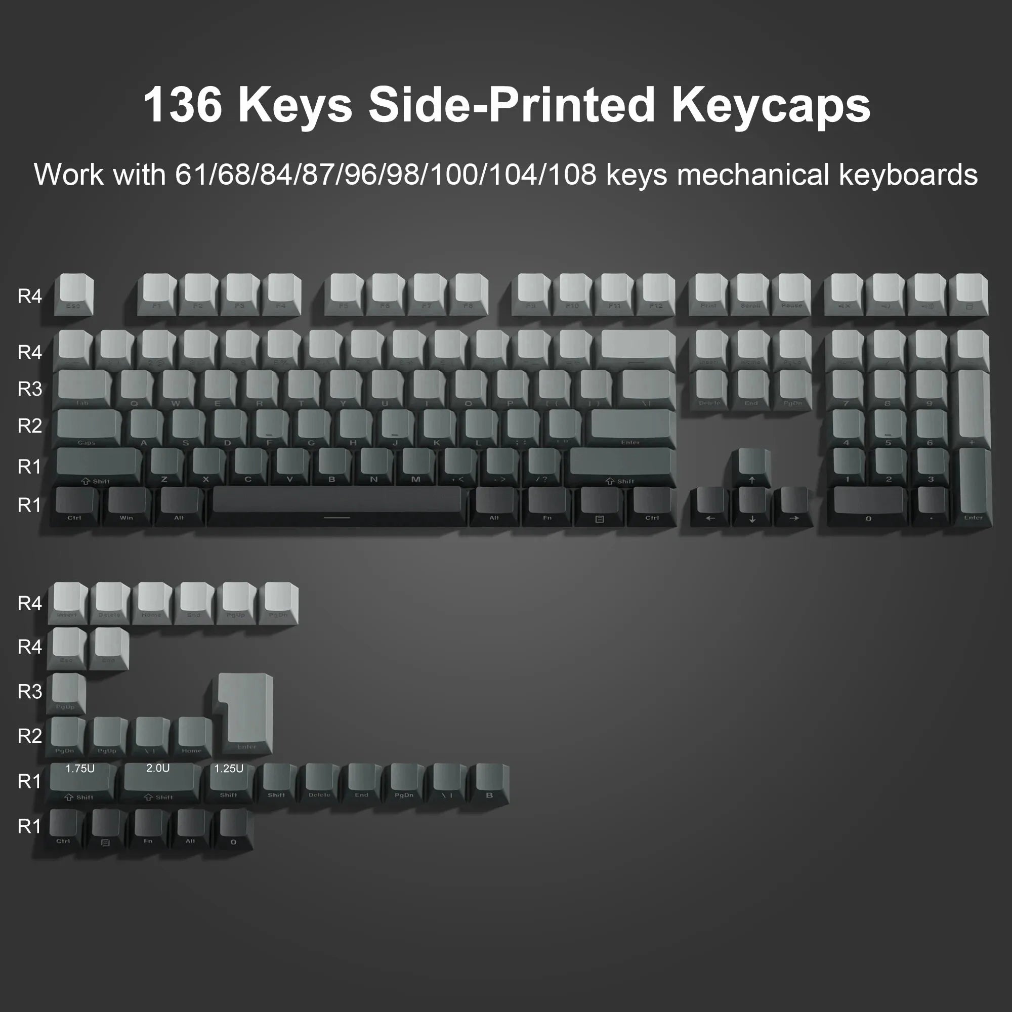 Side-Printed Backlit PBT Keycap Sets— OEM Profile