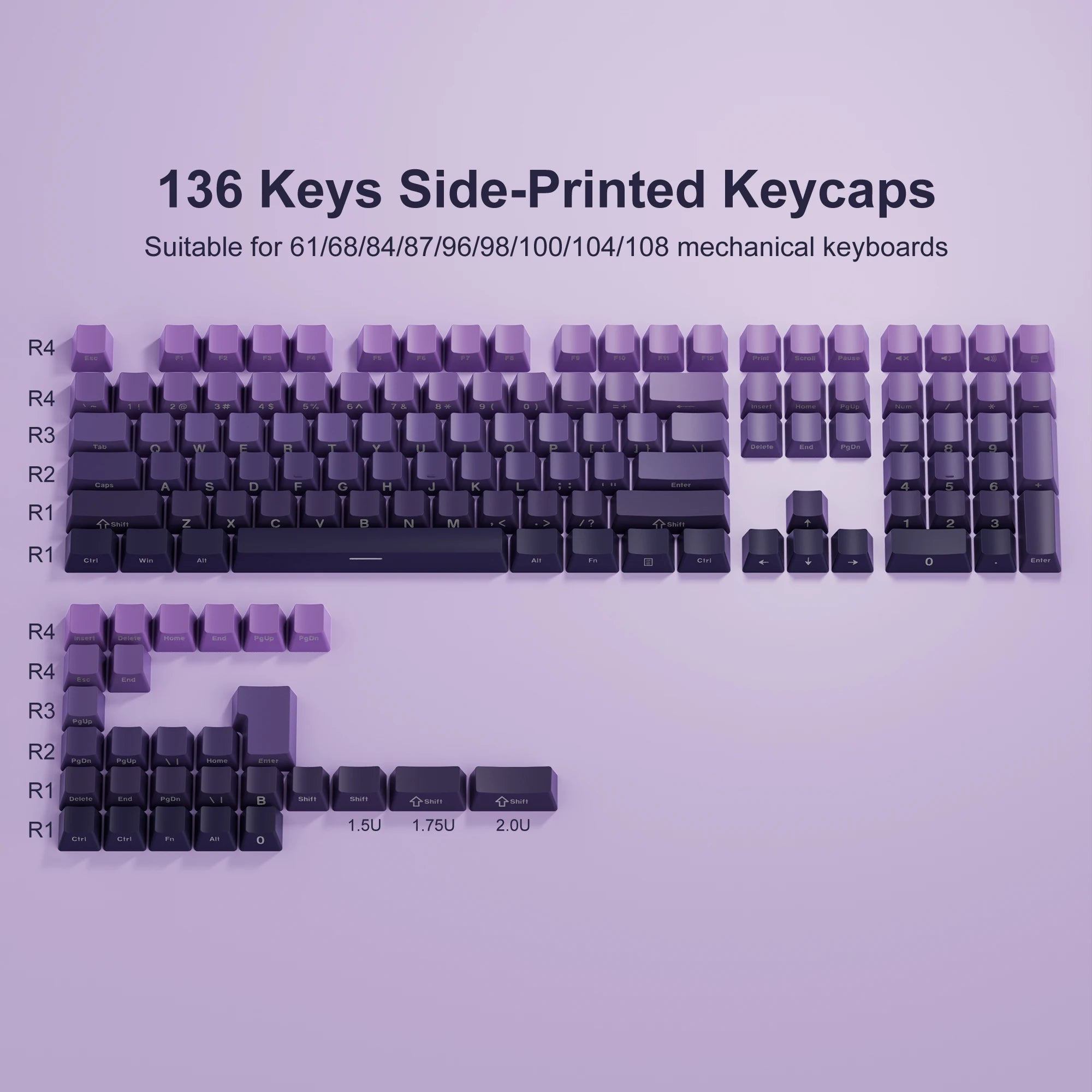 Side-Printed Backlit PBT Keycap Sets— OEM Profile