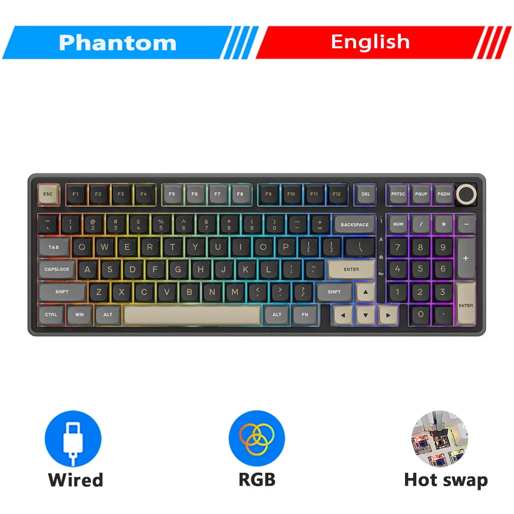 RK ROYAL KLUDGE R98Pro Gasket Mounted, Wired Mechanica, Hot -Swappable Keyboard