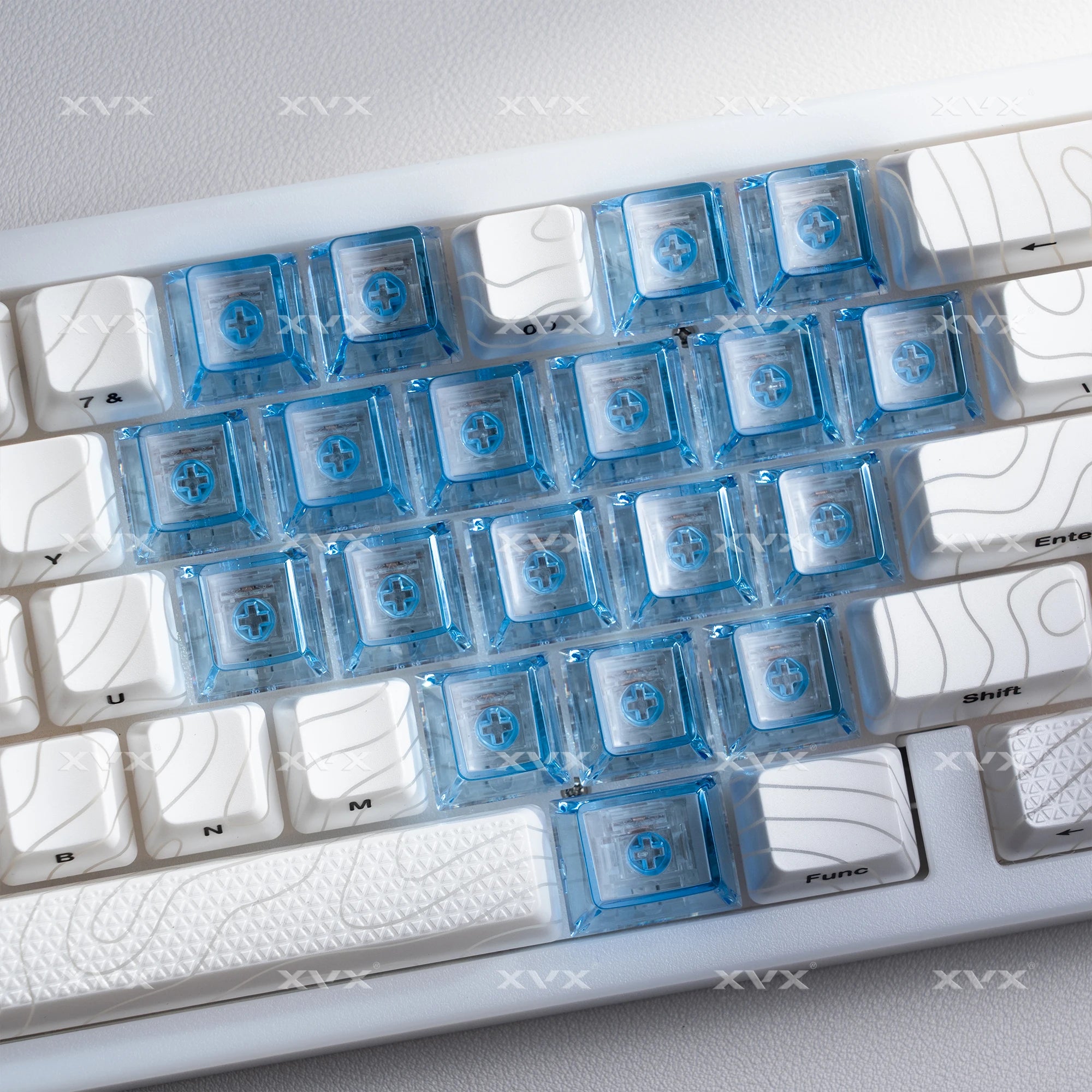 XVX Transparent Heart Keycap Set for MX Switch