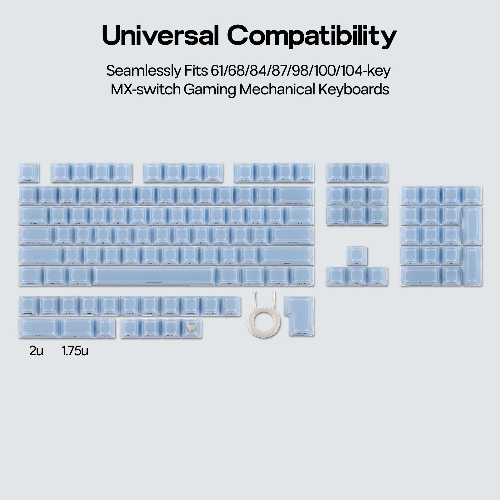 EPOMAKER Lusterfly Jelly Keycaps 123 Keys MDA Profile MX-Compatible