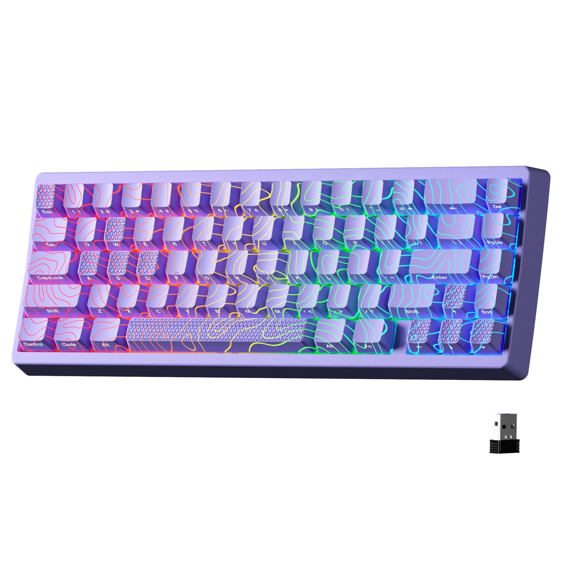XVX M67 JadeStone 65% Hot Swappable Gasket Mount, Tri-Mode Custom RGB Keyboard with IMD-Tech Keycaps