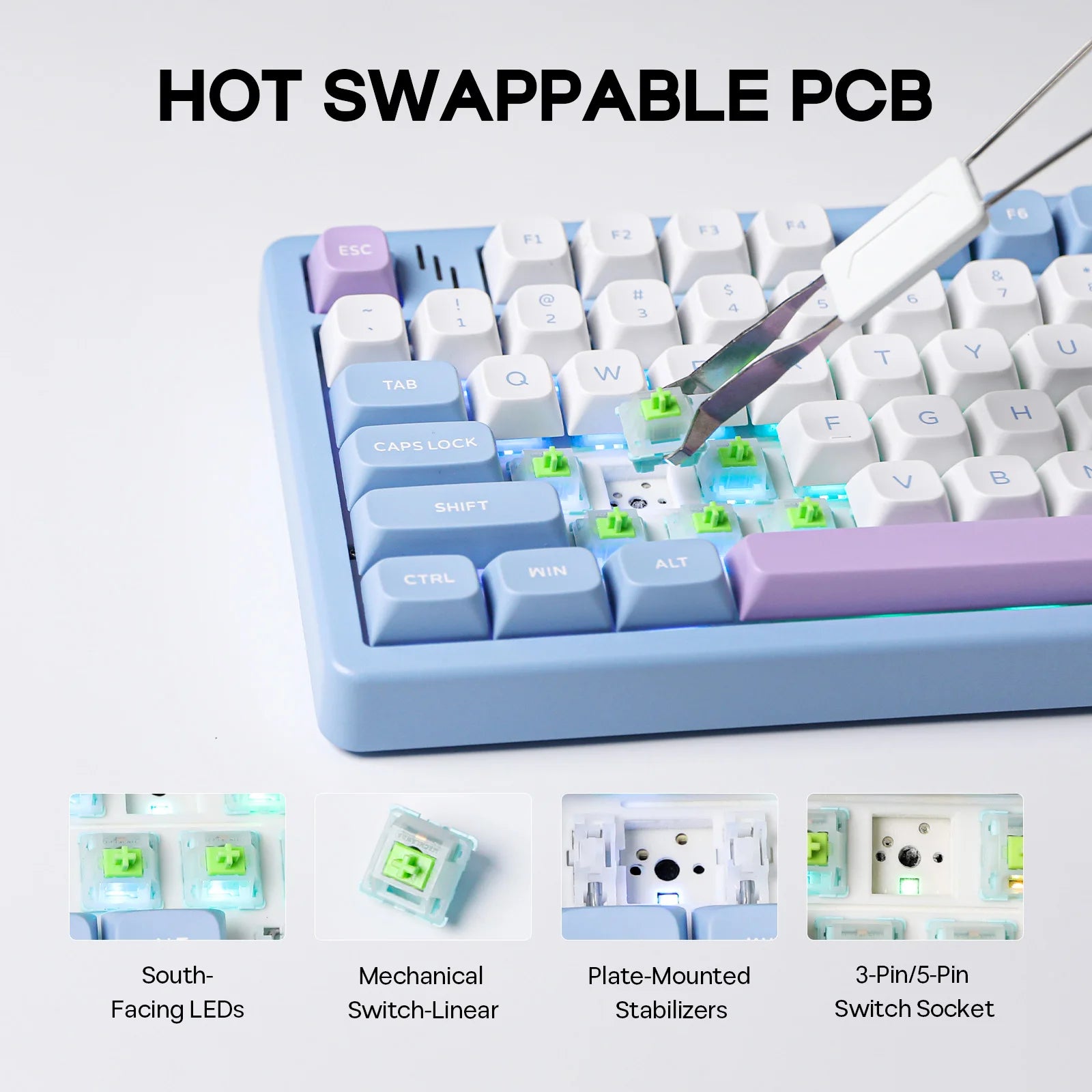 MechLands Blade101 Full Compact 96% Layout Gasket-Mount Wirless Aluminum Mechanical Keyboard