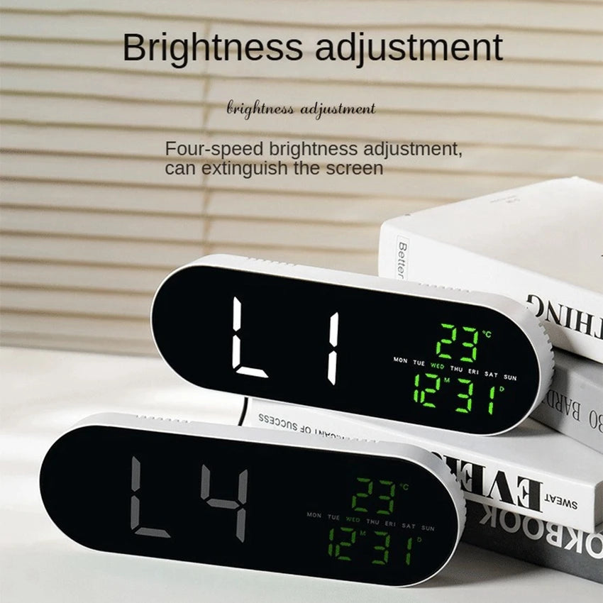Modern LED Digital Wall Clock (Large Display w/ Date & Temperature)