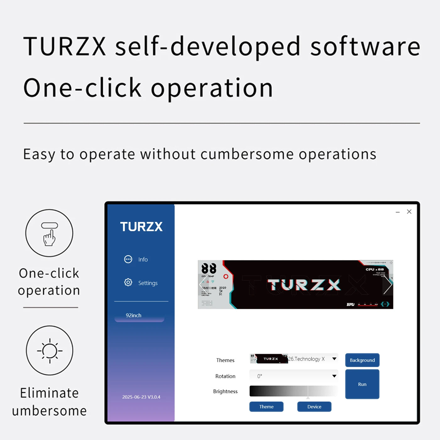 TURZX 9.2” USB PC Sensor Panel – Secondary Hardware Monitor Display