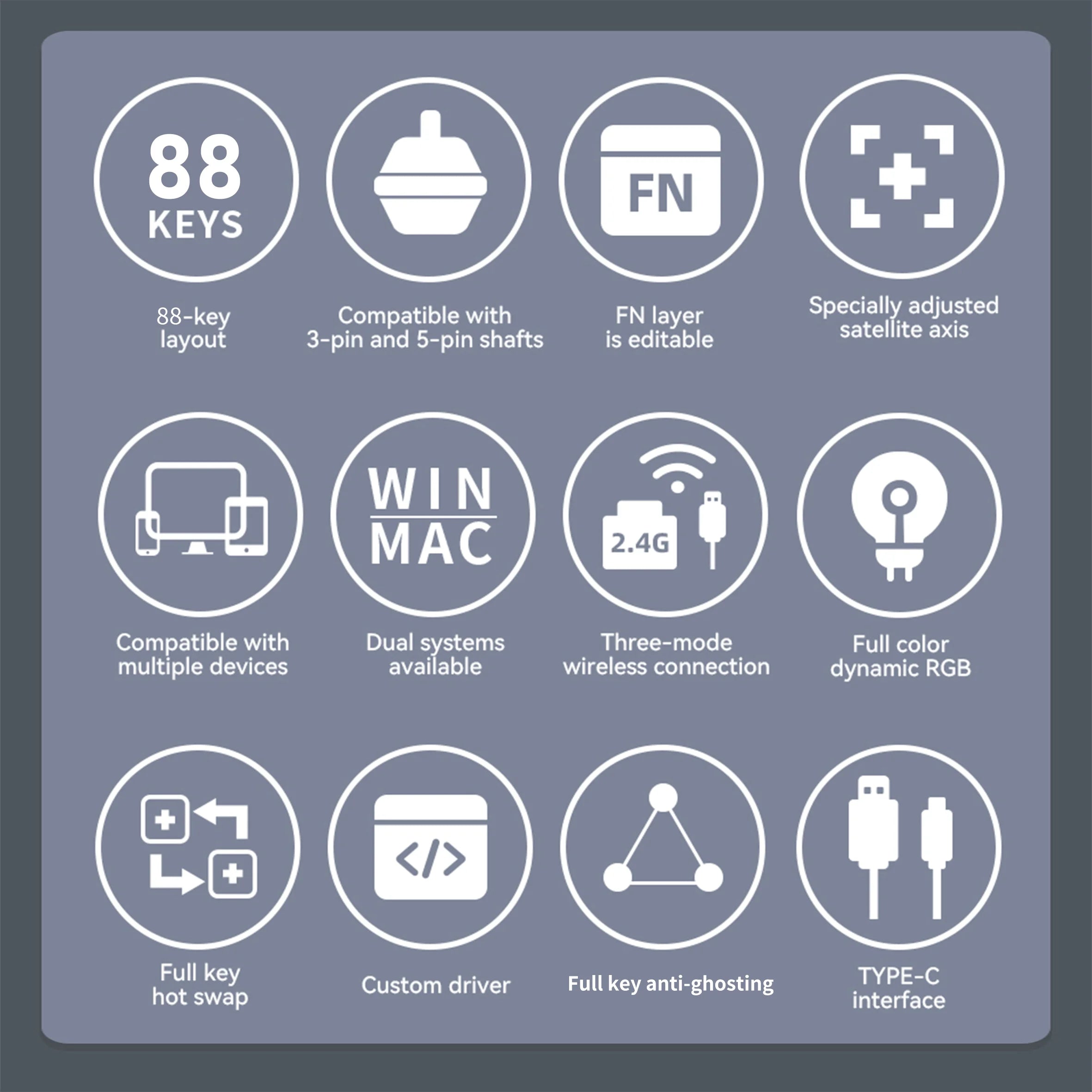 ZORNHER ZH870 Wireless 80% Custom Hot-Swap Keyboard