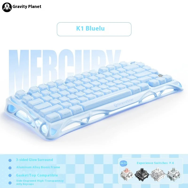 GravaStar Mercury K175%, Aluminum Alloy Gasket Mounted, Linear Switch Keyboard