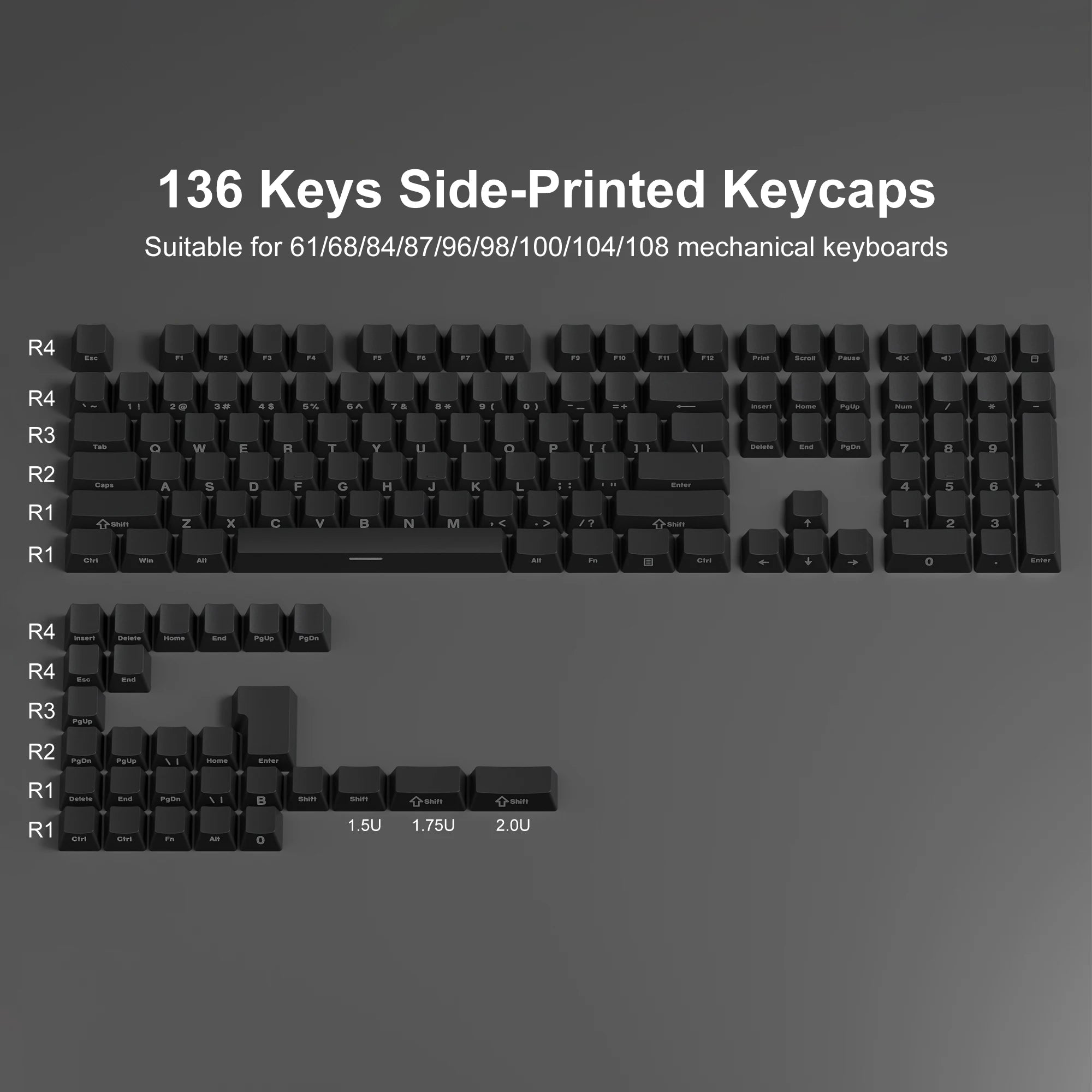Side-Printed Backlit PBT Keycap Sets— OEM Profile