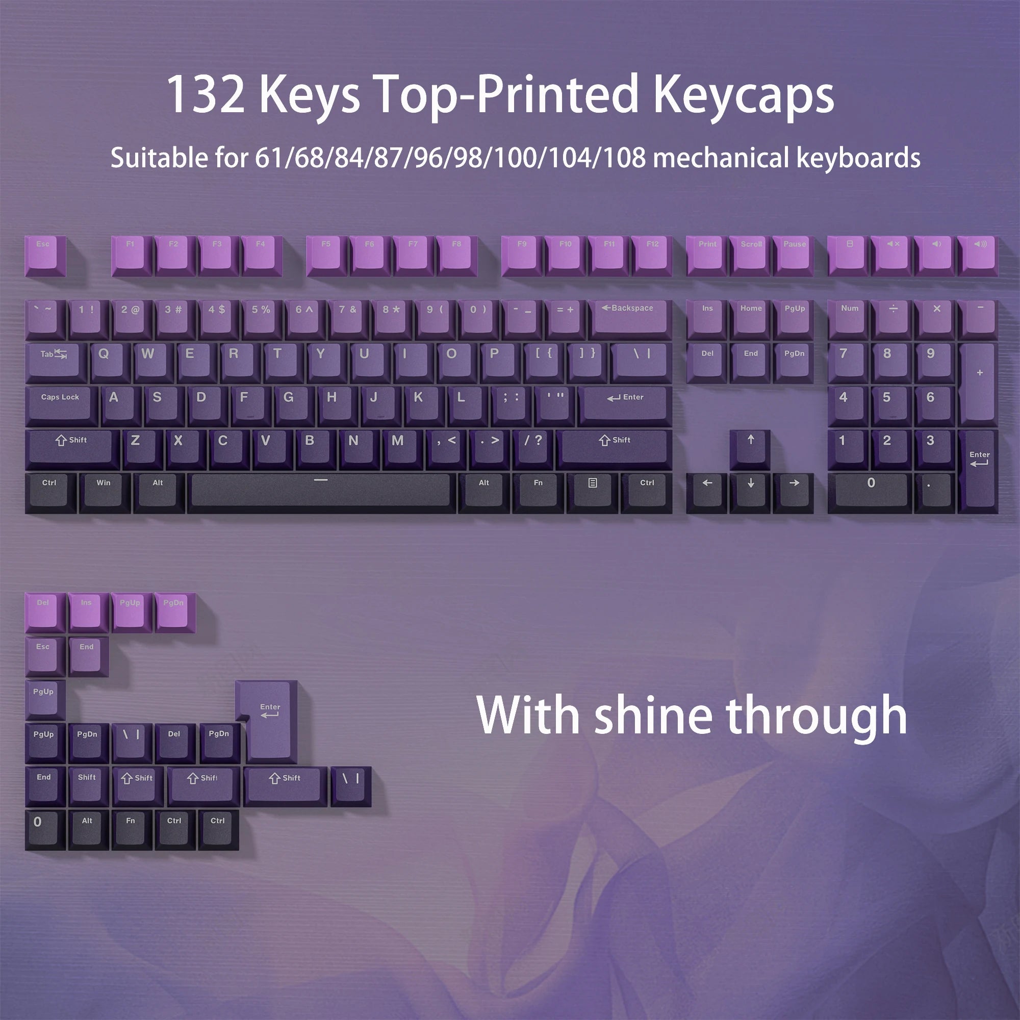 Side-Printed Backlit PBT Keycap Sets— OEM Profile