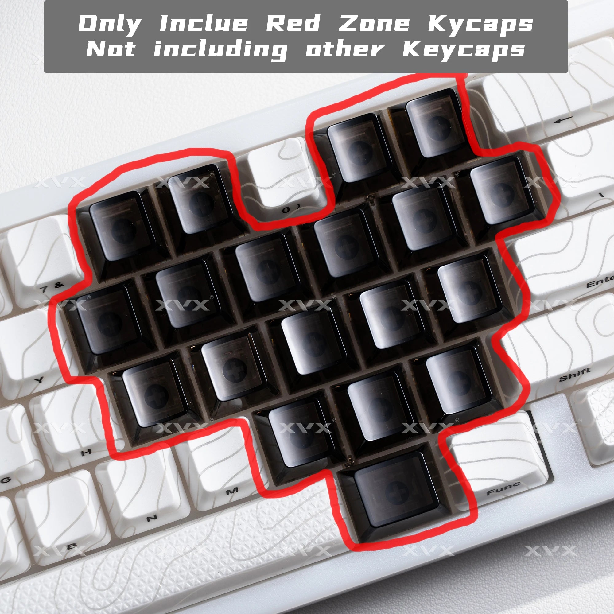 XVX Transparent Heart Keycap Set for MX Switch