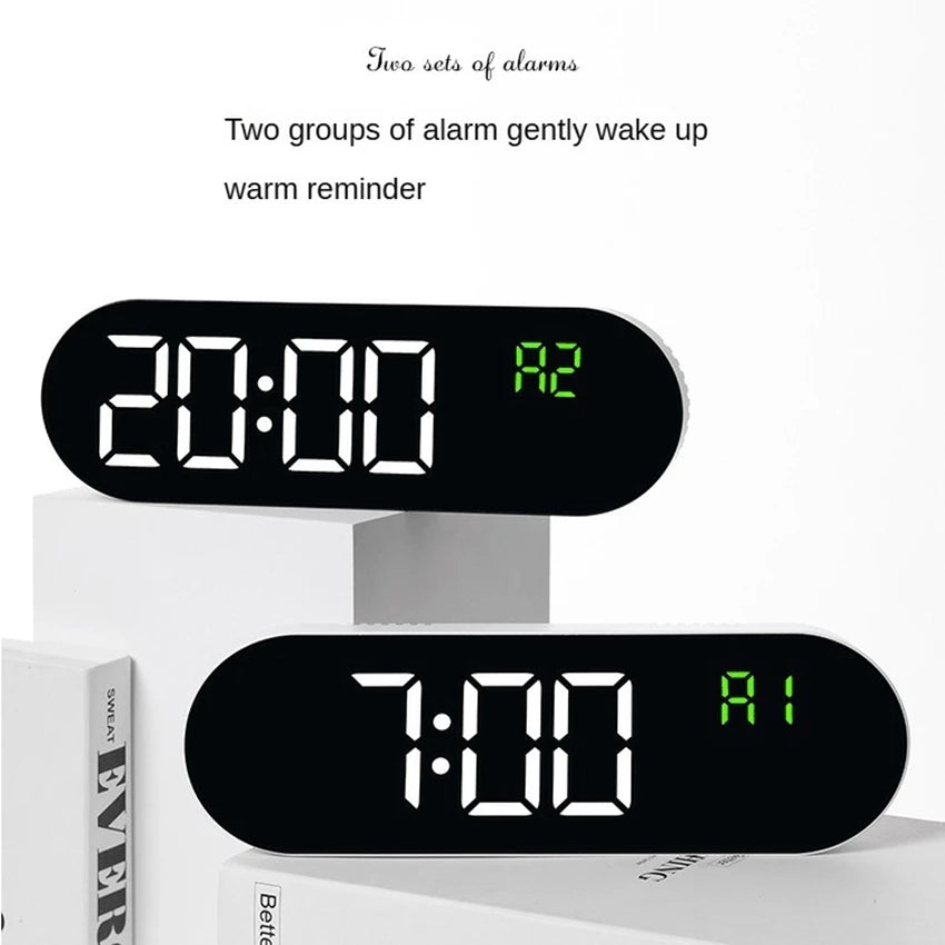 Modern LED Digital Wall Clock (Large Display w/ Date & Temperature)