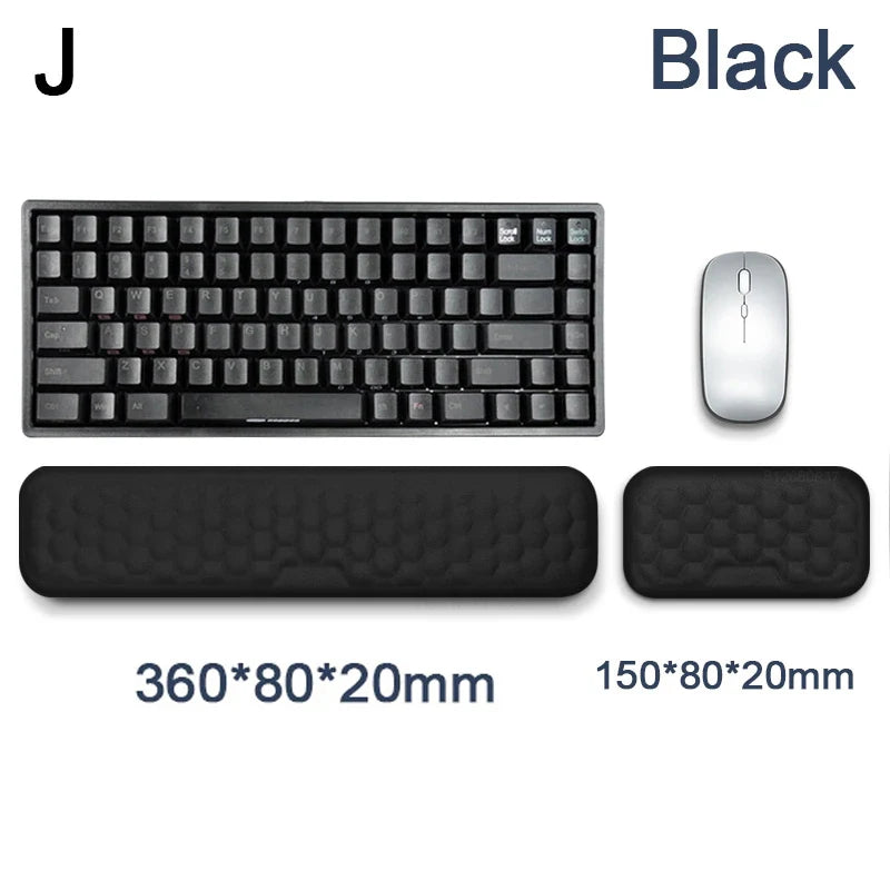 Ergonomic Keyboard & Mouse Memory Foam Wrist Rest