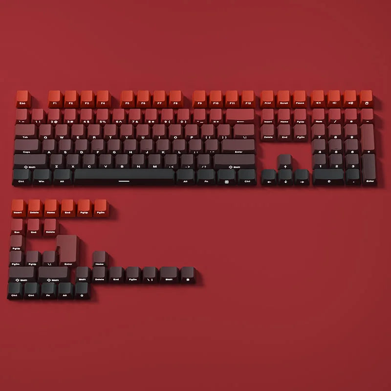 Gradient Side Printed Shine Through PBT Double Shot OEM Profile Keycaps for MX Switches 130 Count
