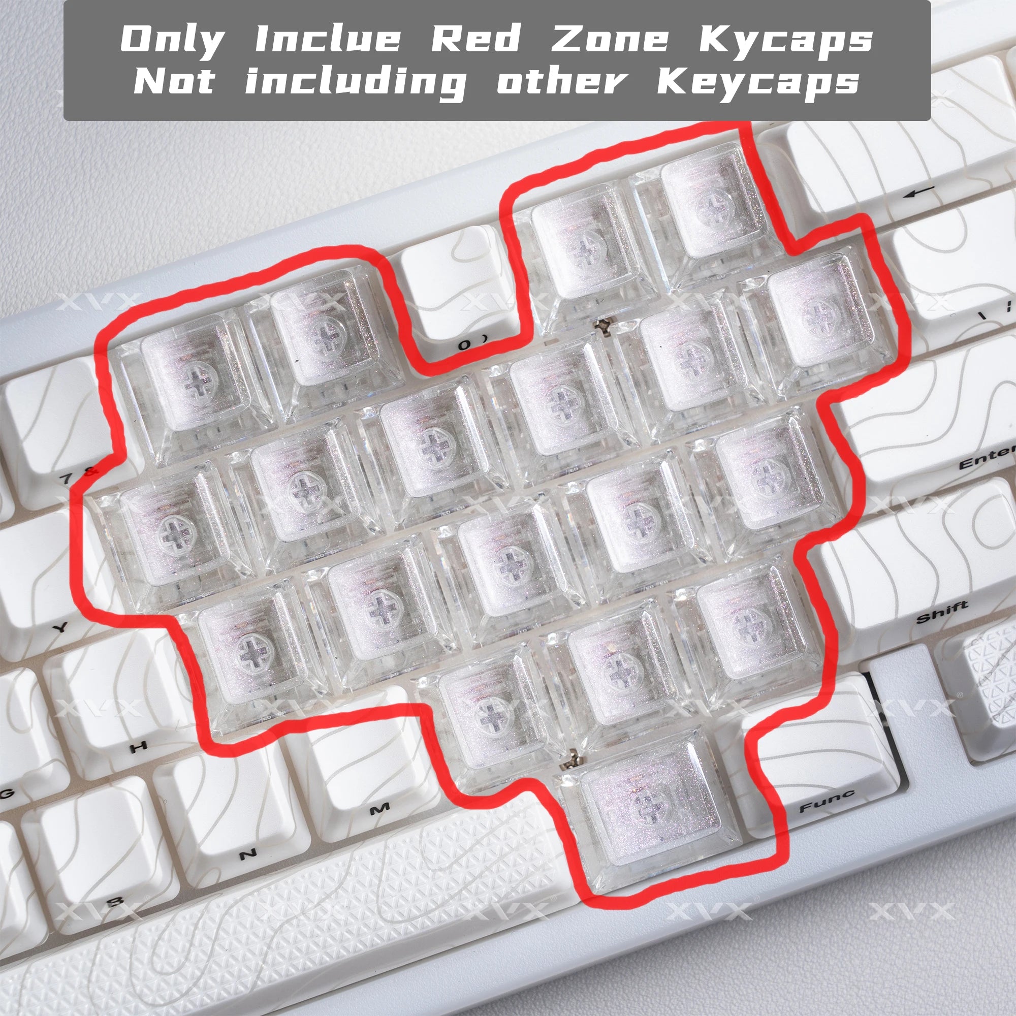 XVX Transparent Heart Keycap Set for MX Switch