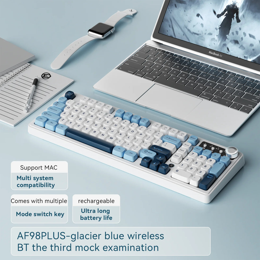 AJAZZ AF98 Wireless Tri-Mode Membrane Keyboard
