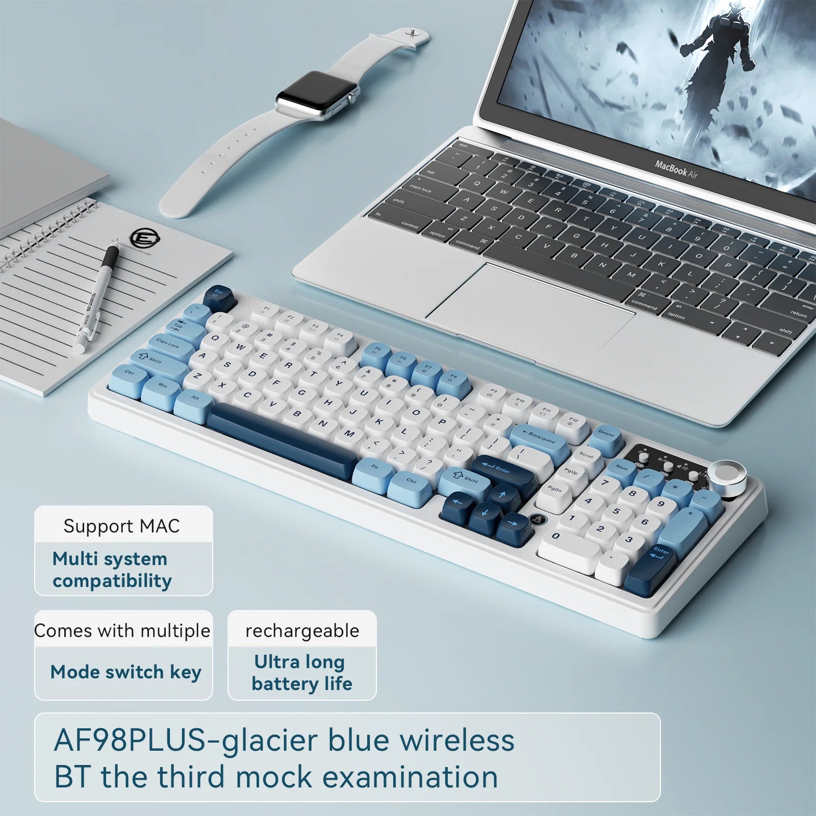 AJAZZ AF98 Wireless Tri-Mode Membrane Keyboard