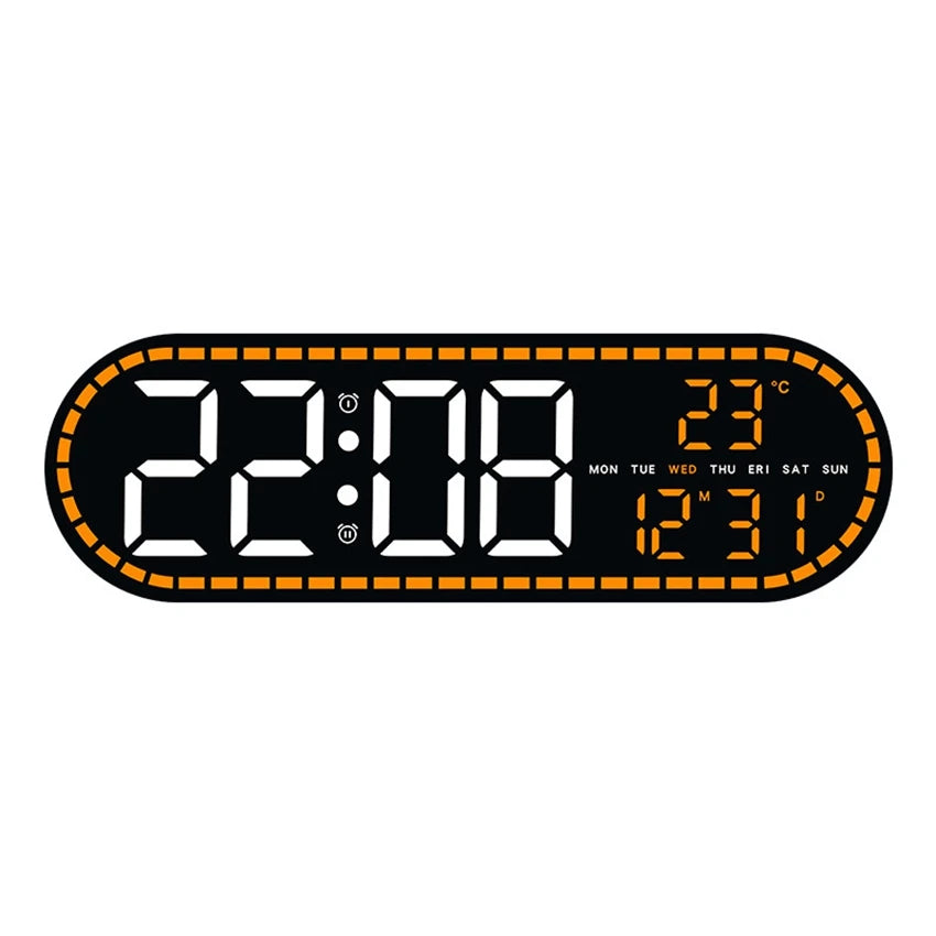 Modern LED Digital Wall Clock (Large Display w/ Date &amp; Temperature)