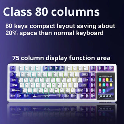 AULA L99 Intelligent Screen Wireless Mechanical Keyboard w/ Tri-mode &amp; Raindrop or Latte Switch