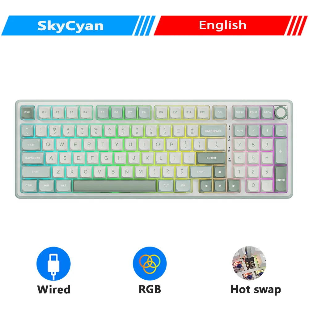 RK ROYAL KLUDGE R98Pro Gasket Mounted, Wired Mechanica, Hot -Swappable Keyboard