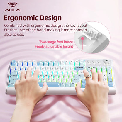 AULA F3099 Membrane 99 Keys RGB Backlit Tri-Mode Keyboard