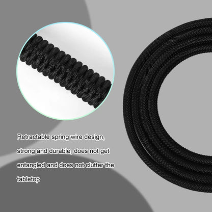 ATTACK SHARK C01 PRO Coiled USB C Custom Braided Double-Sleeved Mechanical Keyboard Charging Cable