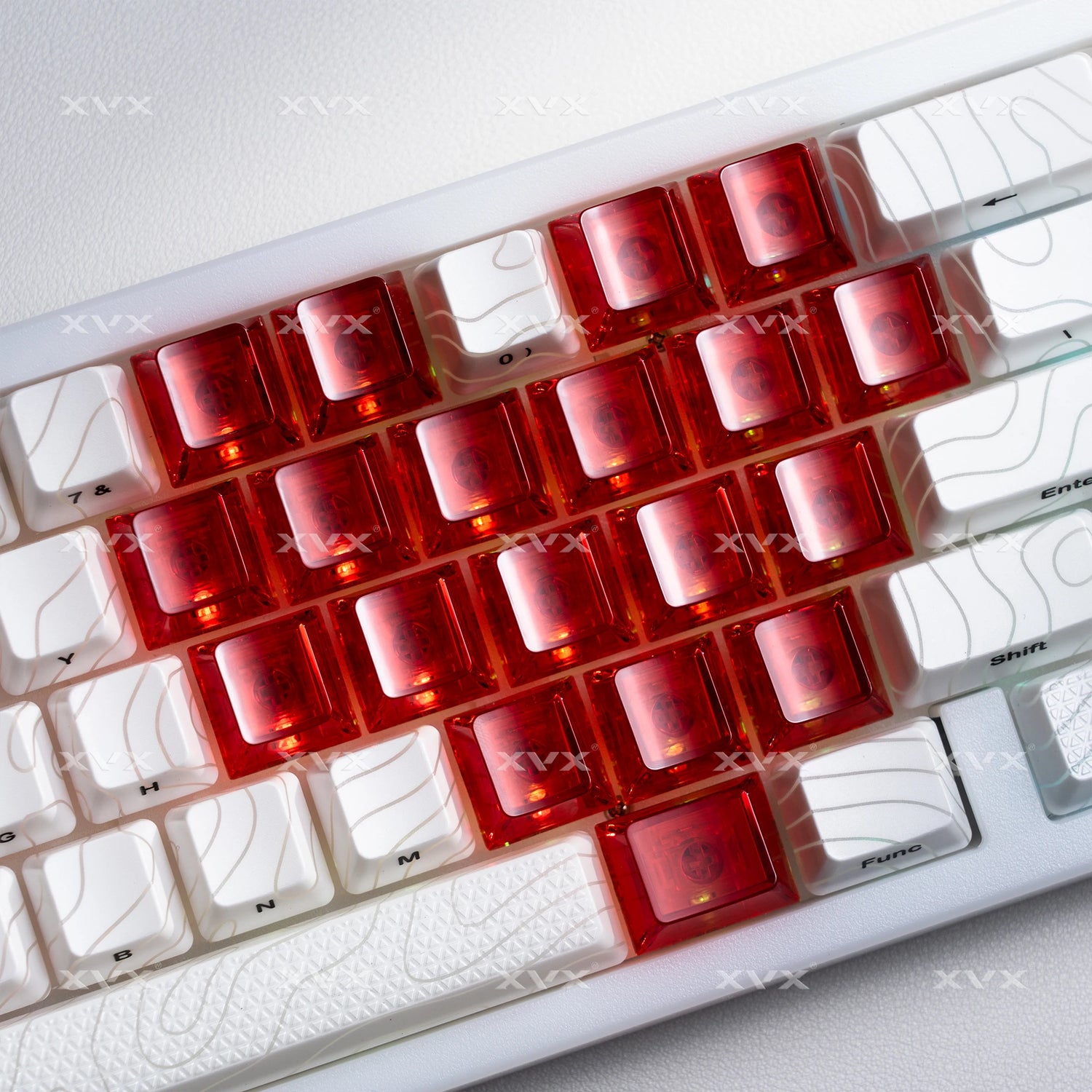 XVX Transparent Heart Keycap Set for MX Switch
