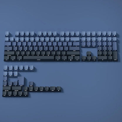 Gradient Side Printed Shine Through PBT Double Shot OEM Profile Keycaps for MX Switches 130 Count