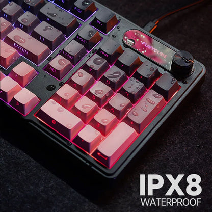 FURYCUBE IP98 Wired Membrane Keyboard - 98 Keys with RGB Translucent Characters &amp; Knob