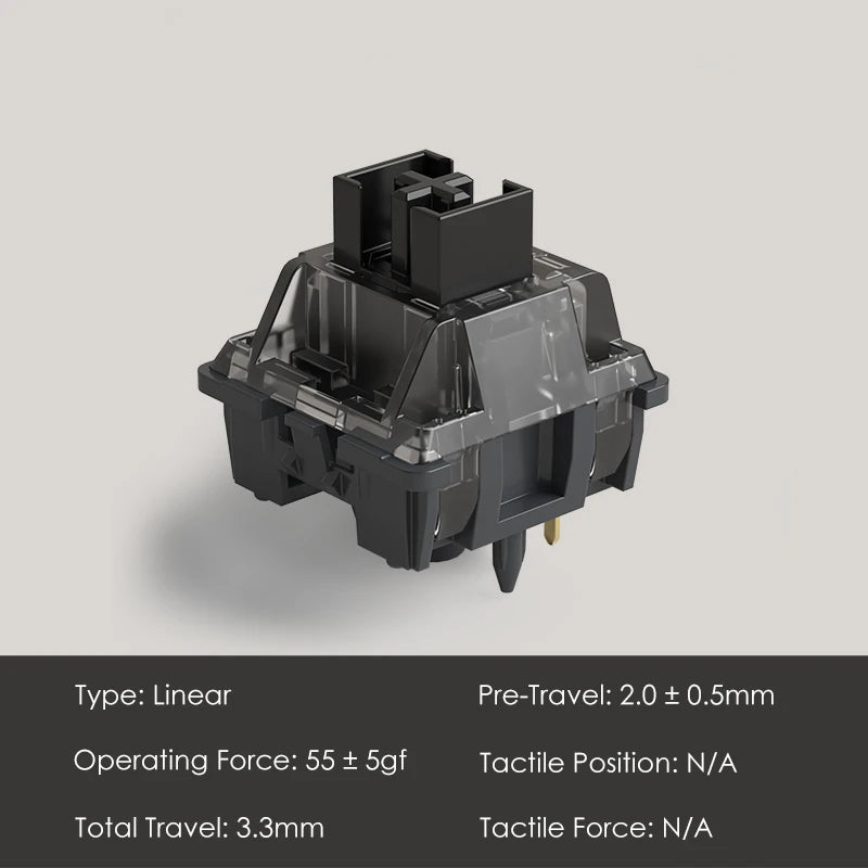 Akko V3 Pro Cream Black Switches 5 Pin 55gf Linear Switch