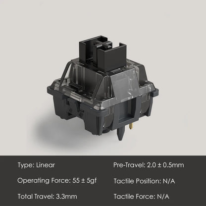 Akko V3 Pro Cream Black Switches 5 Pin 55gf Linear Switch