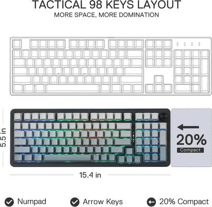 Redragon K686 PRO 96% Wireless Gasket Mounted Tri-Mode Keyboard