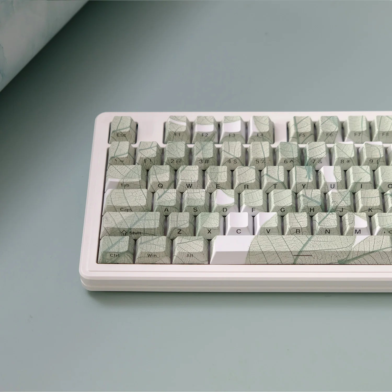 135 Key Leaf Theme PBT Double Shot Keycaps Side Print Shine Through Cherry Profile
