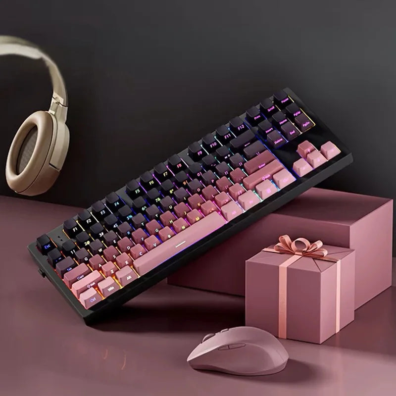 Gradient Side Printed Shine Through PBT Double Shot OEM Profile Keycaps for MX Switches 130 Count