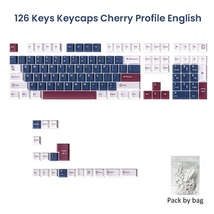 126 Key Double Shot PBT Cherry MX Switch Keycaps