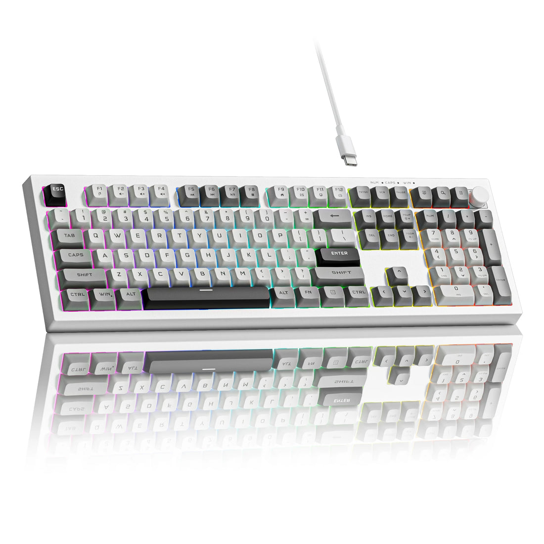 Womier DK98 and DK105 Wired Membrane Keyboards with Volume Knob