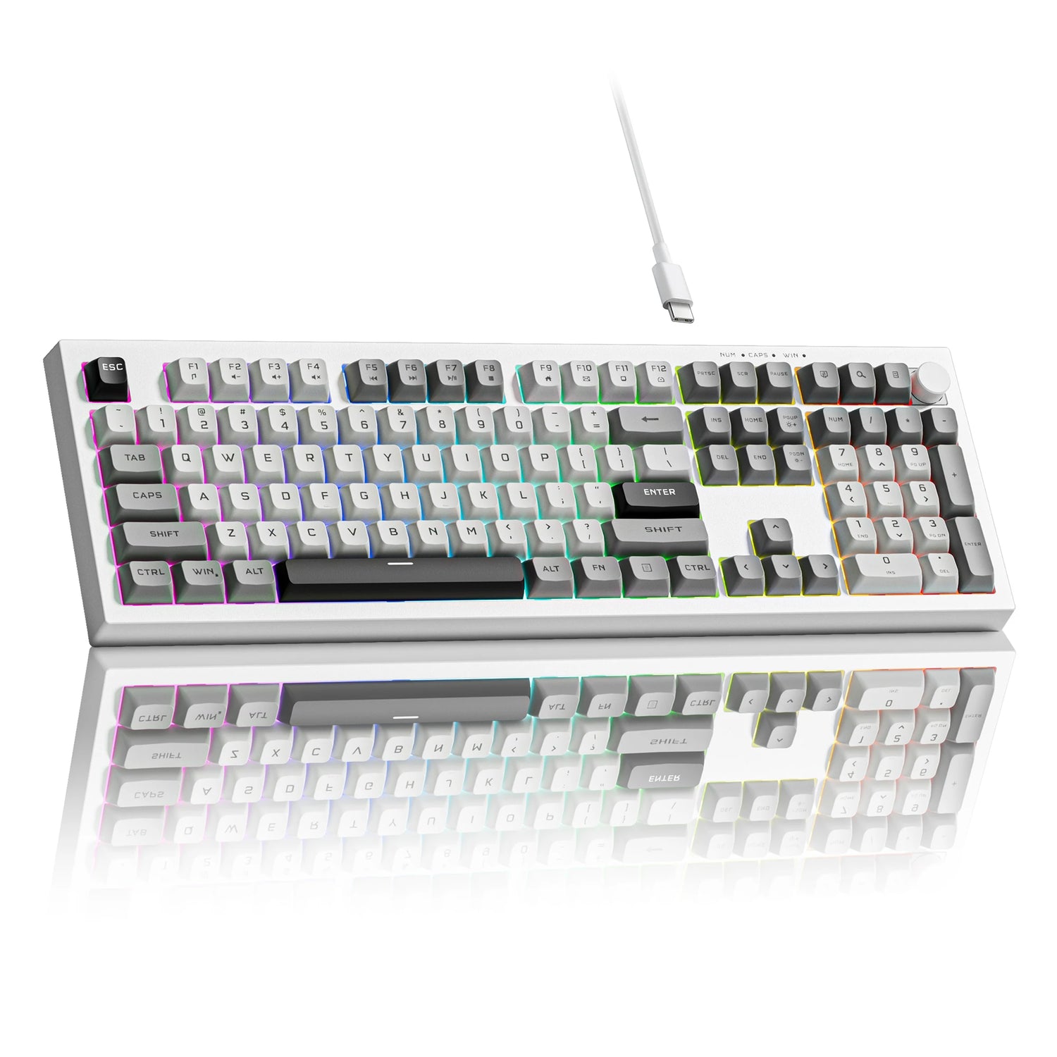 Womier DK98 and DK105 Wired Membrane Keyboards with Volume Knob