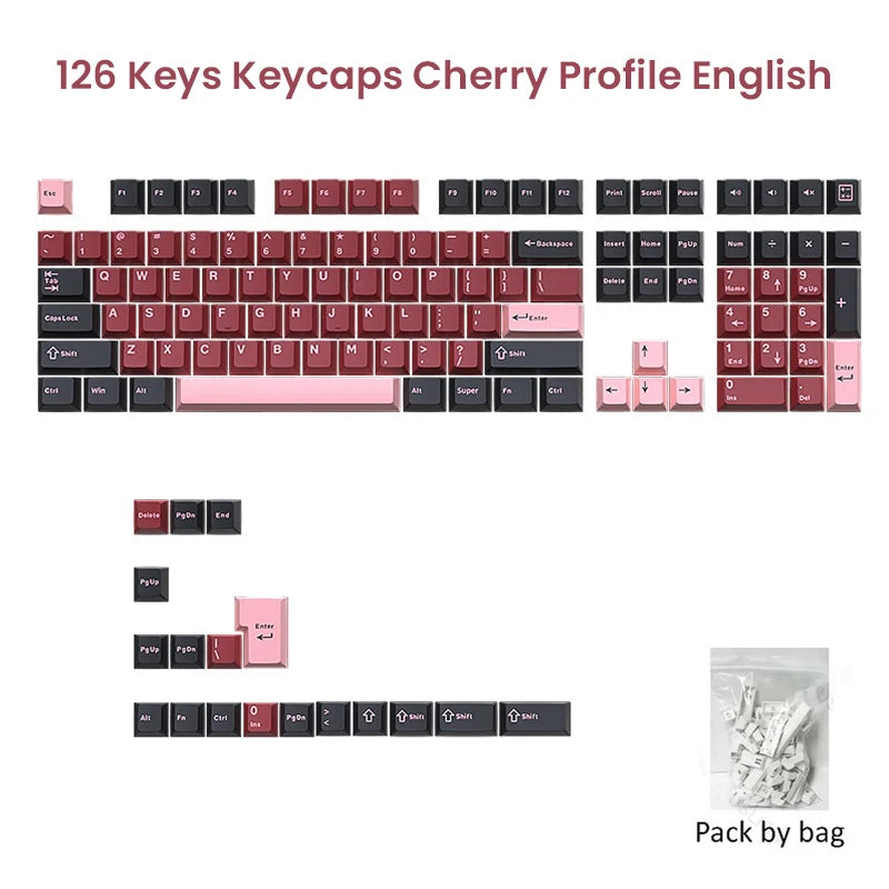 126 Key Double Shot PBT Cherry MX Switch Keycaps