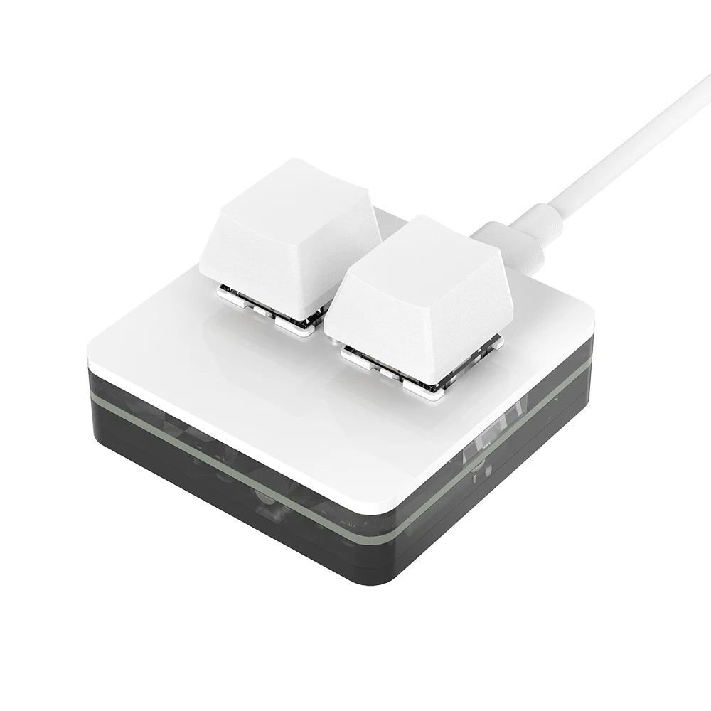 Programmable 2 &amp; 3-Key RGB Macropad with Rotary Knob – Hot-Swap Red Switch