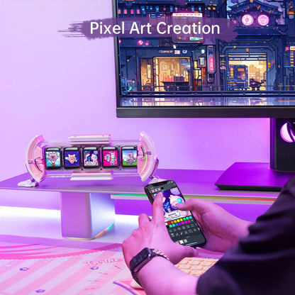Orbit Panel Smart Customizable Times Gate Cyberpunk Pink RGB Desk Display