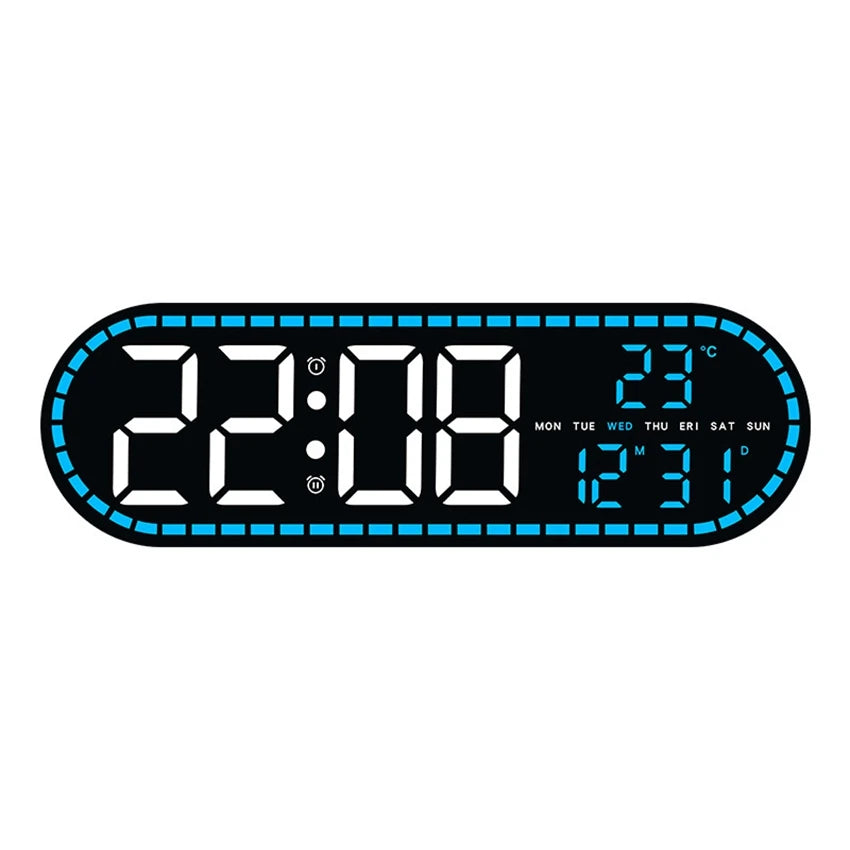 Modern LED Digital Wall Clock (Large Display w/ Date &amp; Temperature)