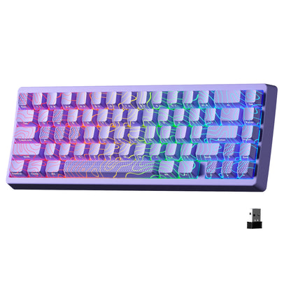 XVX M67 JadeStone 65% Hot Swappable Gasket Mount, Tri-Mode Custom RGB Keyboard with IMD-Tech Keycaps