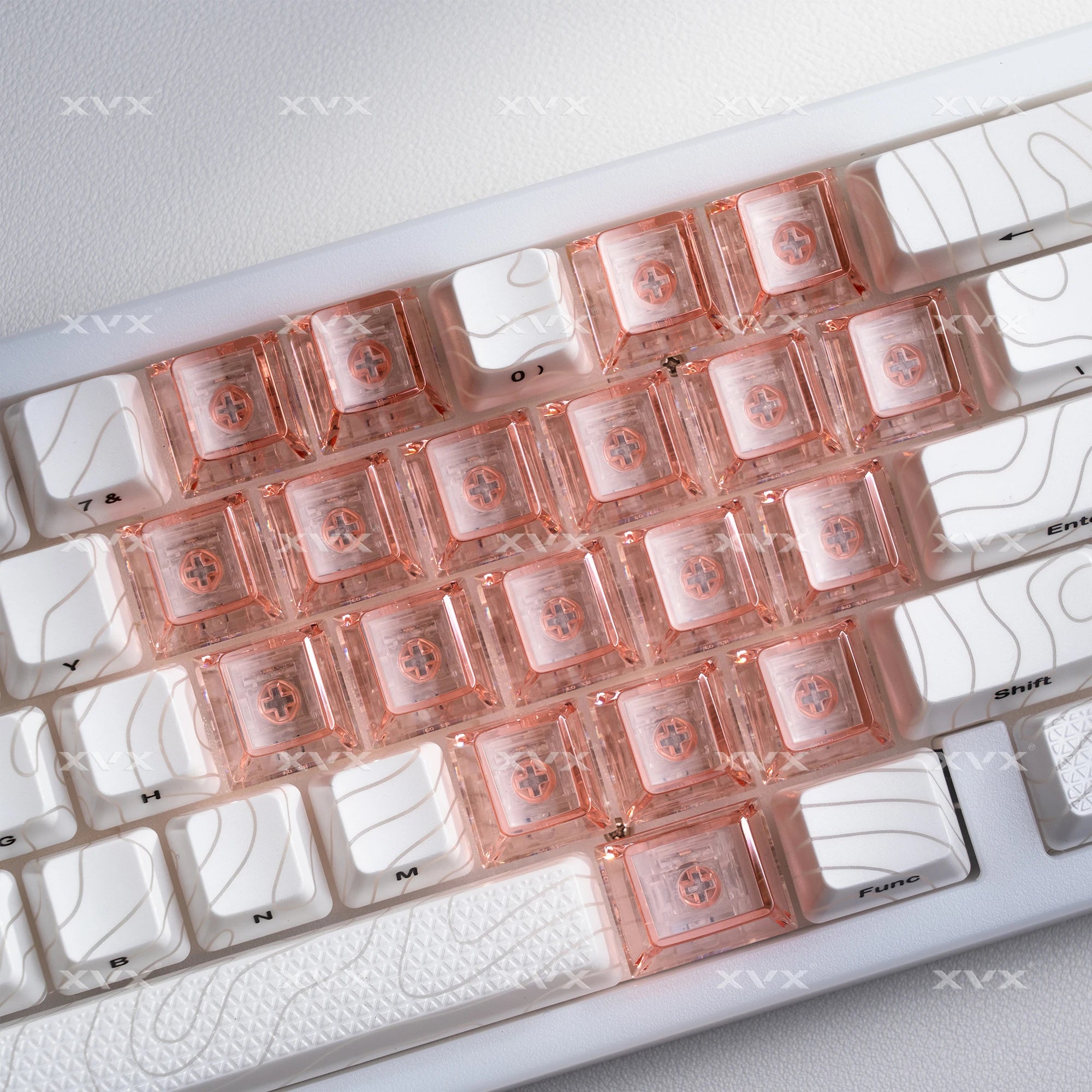 XVX Transparent Heart Keycap Set for MX Switch