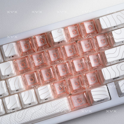 XVX Transparent Heart Keycap Set for MX Switch
