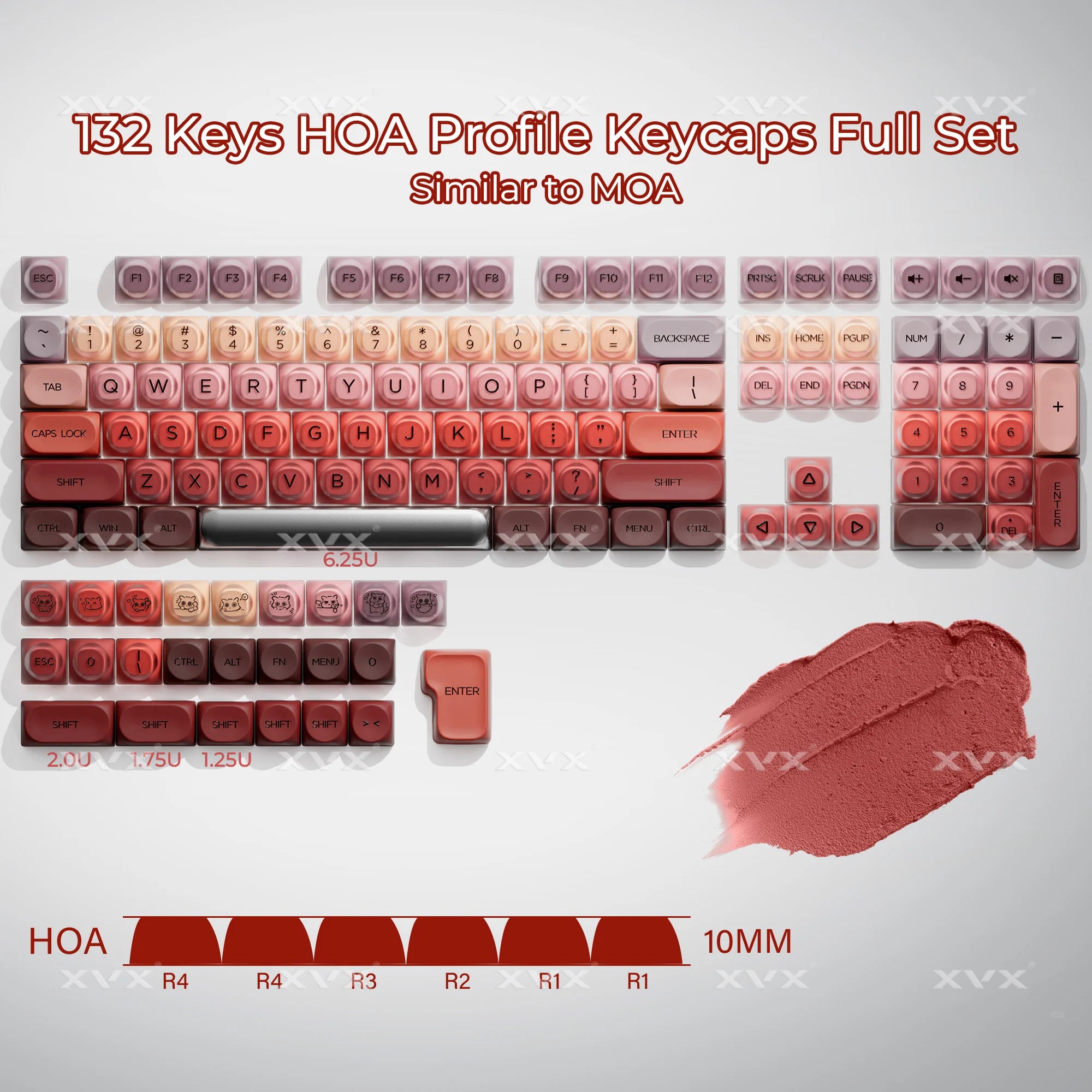 XVX Berry Kiss Foundation Key caps HOA Profile 132 Keys