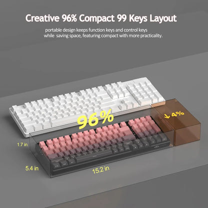 MageGee LIGHT100 Gasket Mounted, Hot Swappable, Tri-Mode, RGB Backlit Mechanical Keyboard