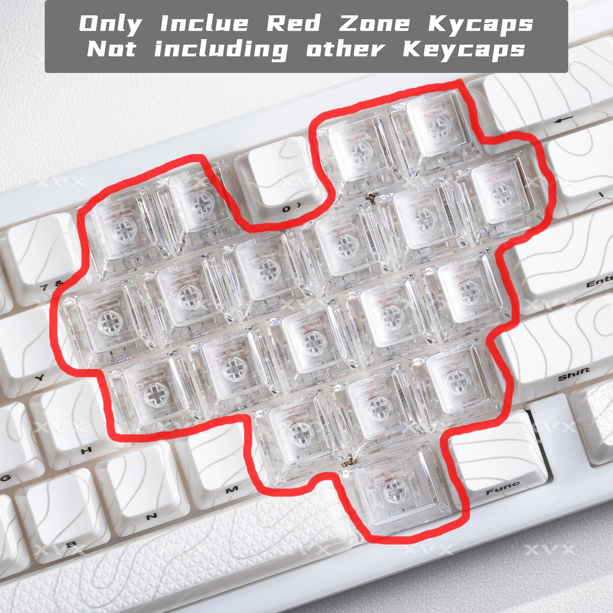 XVX Transparent Heart Keycap Set for MX Switch