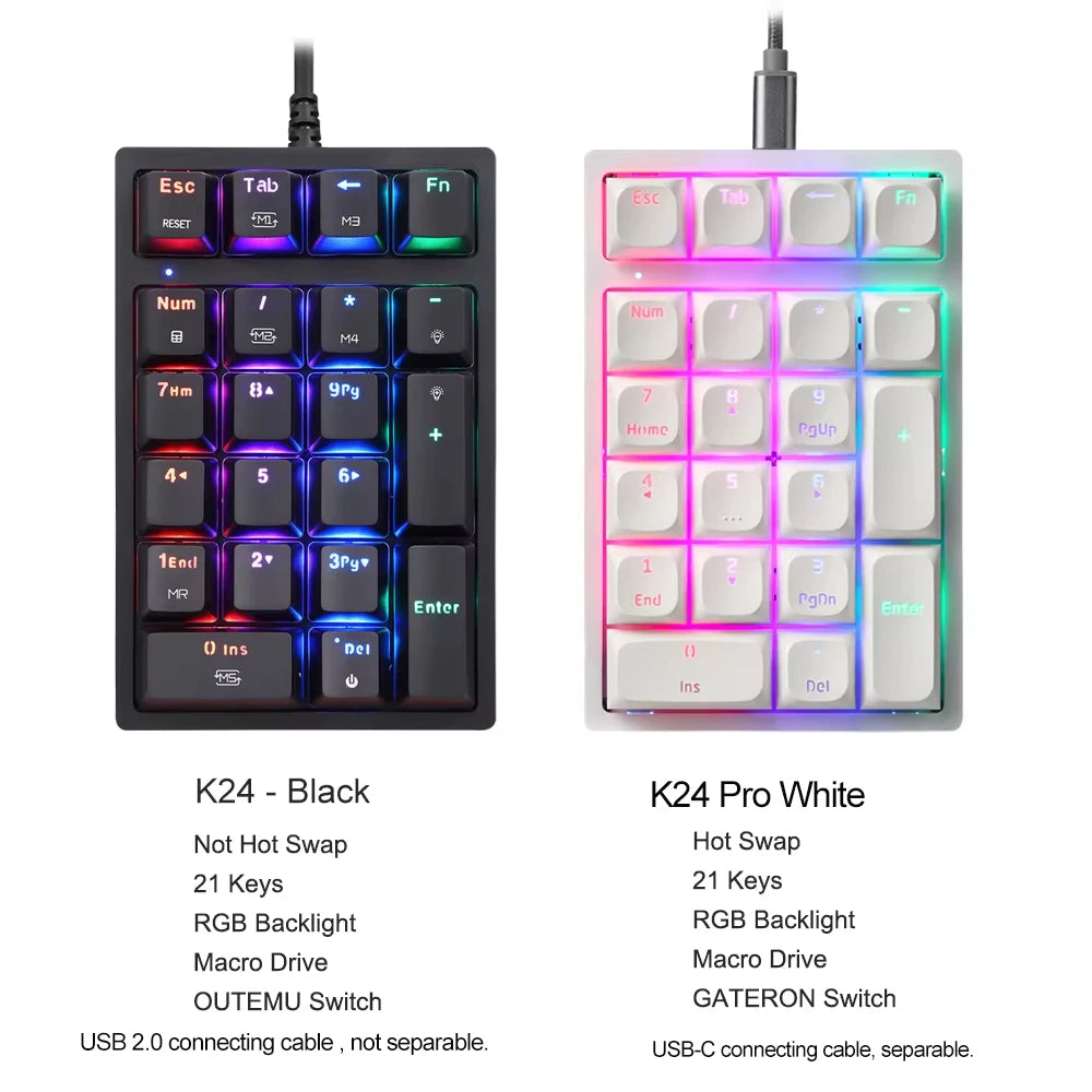 K24Pro Mechanical Gasket Mounted Hot-Swappable Wired  Numpad