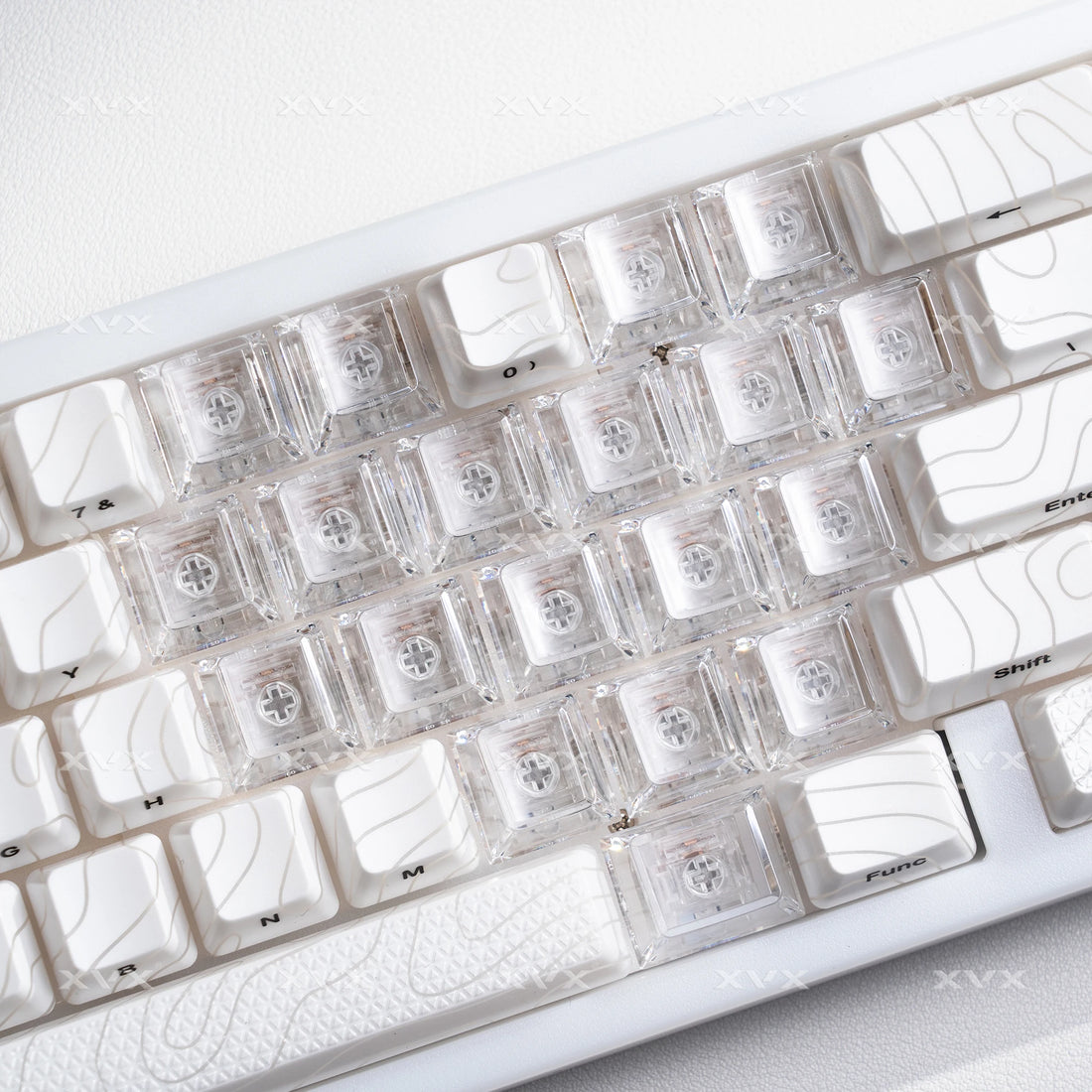 XVX Transparent Heart Keycap Set for MX Switch