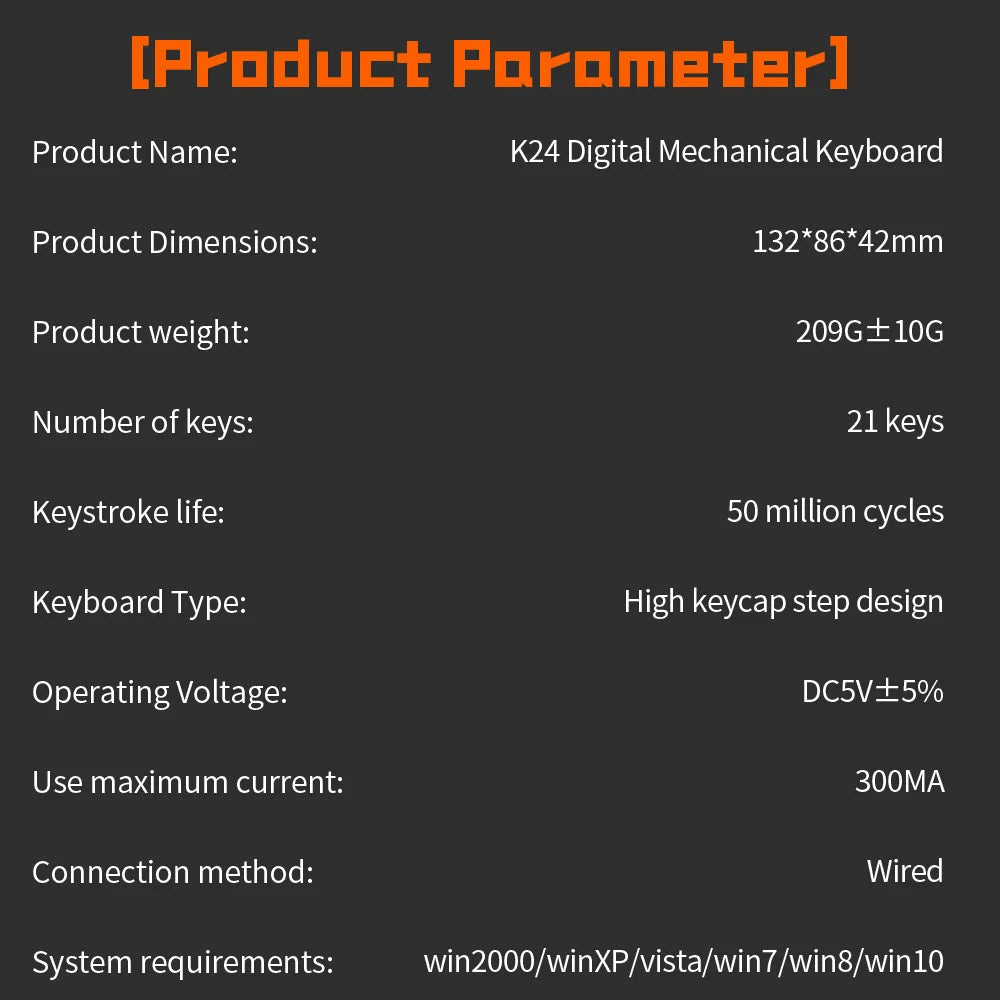 K24Pro Mechanical Gasket Mounted Hot-Swappable Wired  Numpad