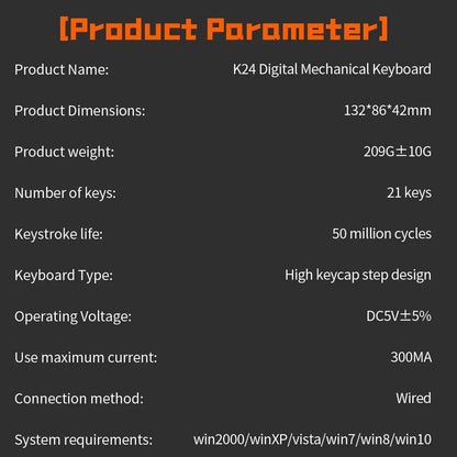 K24Pro Mechanical Gasket Mounted Hot-Swappable Wired  Numpad